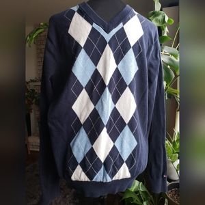 Tommy Hilfiger Knit Sweater Men's Preppy Top Retro 80s Style Size M